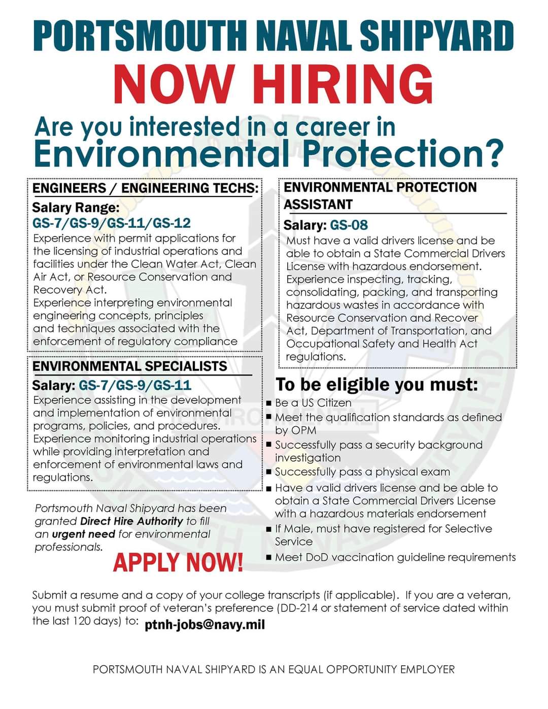Careers at Portsmouth Naval Shipyard