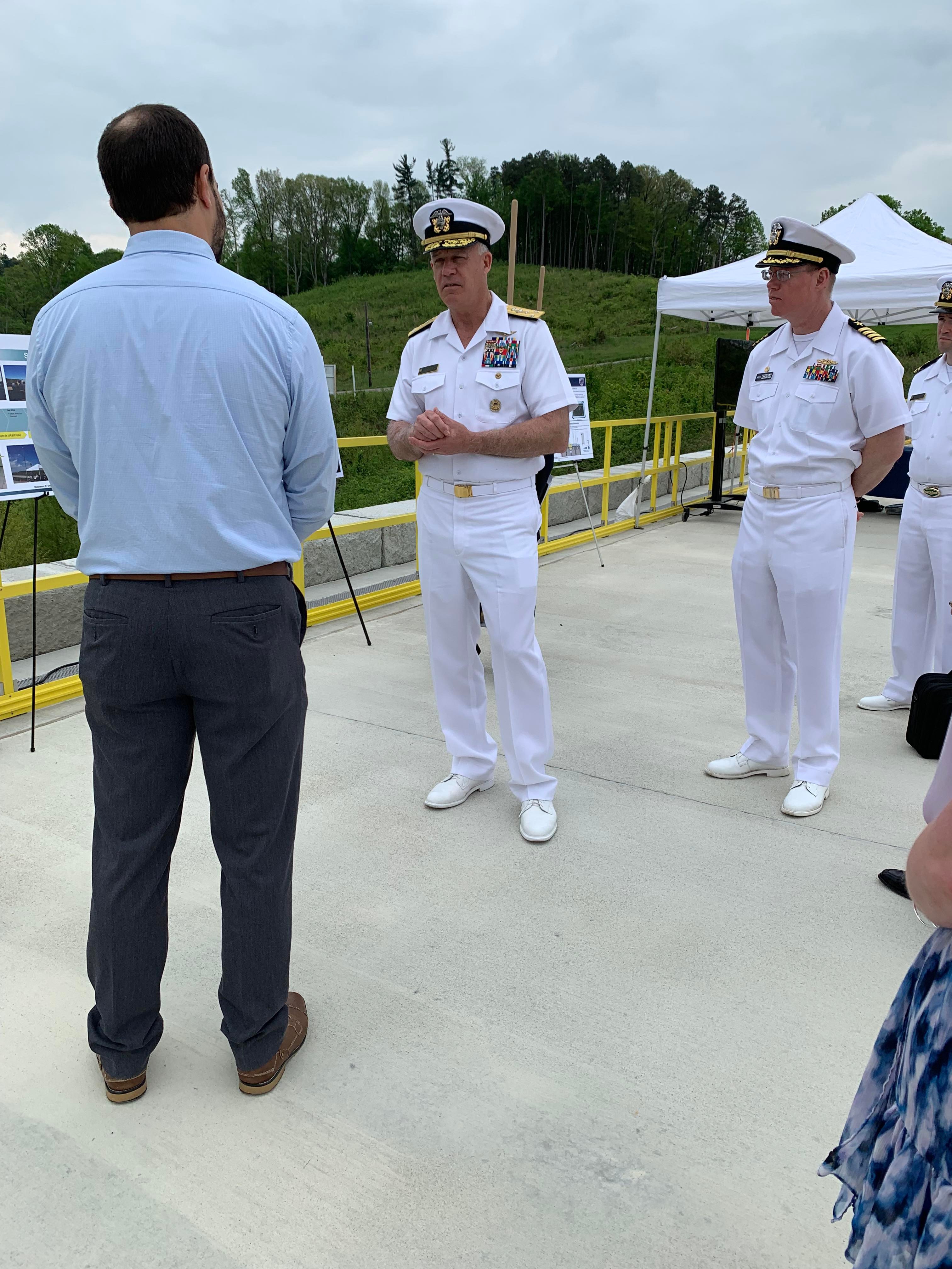 Figure 2: Vice Admiral Sean Buck visits NSWC Crane to learn more about its capabilities.