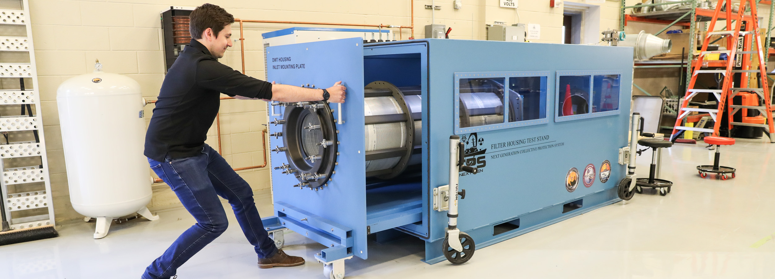 Chemical Biological Radiological Defense Division filter housing test stand