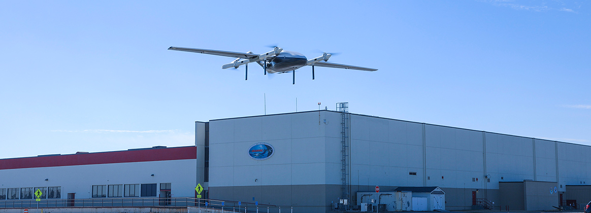 The USS Gerald R. Ford (CVN 78) Beach Detachment in collaboration with Mid-Atlantic Regional Maintenance Center (MARMC) tested the abilities of a Blue Water Maritime Logistics UAS to deliver a package to the ship from MARMC Headquarters on Naval Station Norfolk, Virginia. 