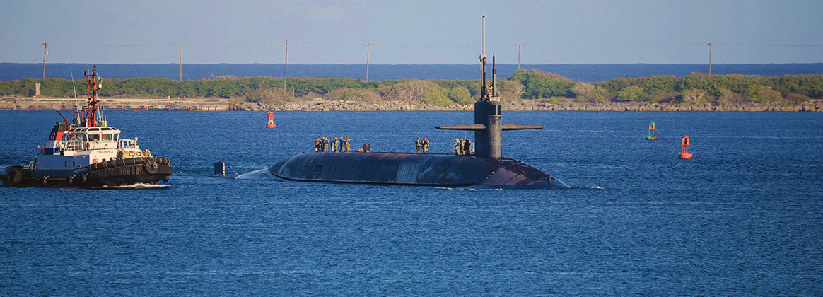 he U.S. Navy ballistic-missile submarine USS Nevada (SSBN 733) arrived at Naval Base Guam, Jan. 15.
