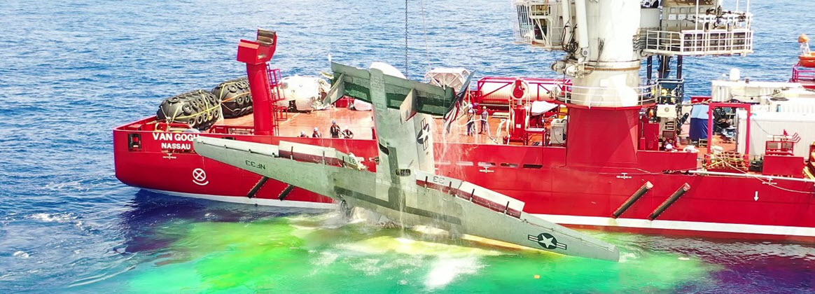 C-2A being lifted from the sea