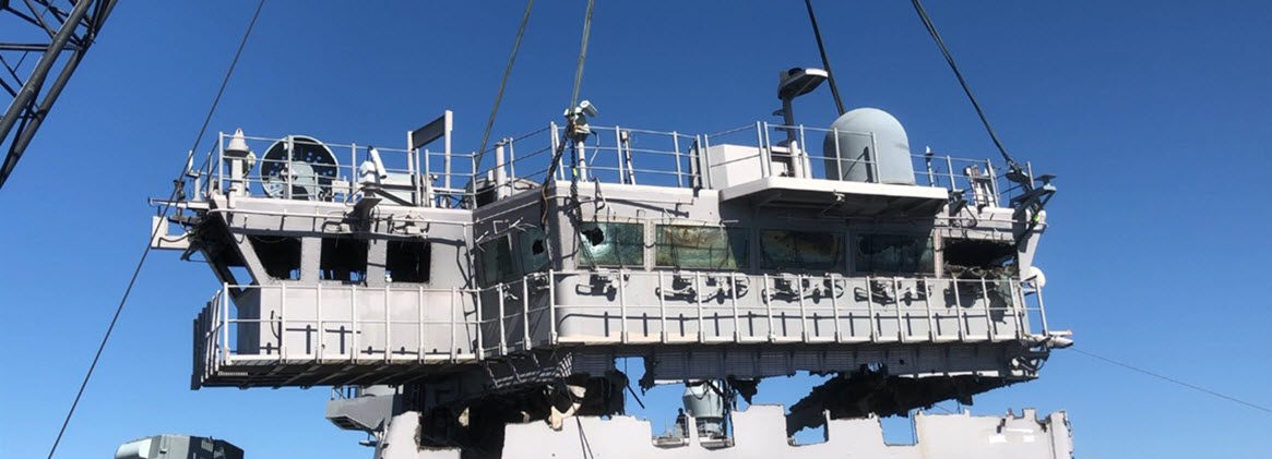 BHR Nav Bridge being lifted