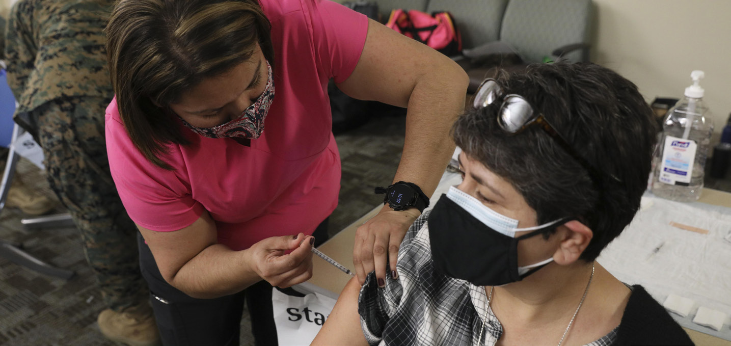 NSWC Corona personnel receive a COVID vaccine