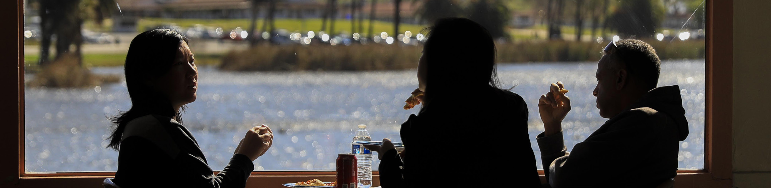 NSWC Corona personnel have lunch inside the Lake Norconian Club