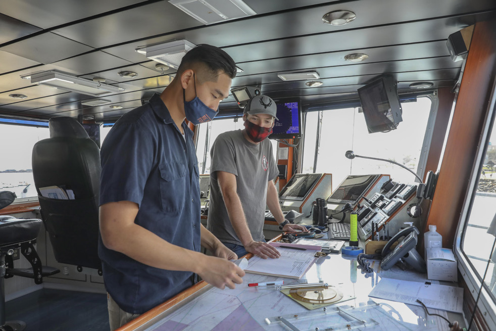 Personnel in San Diego north island prepare to head out tot sea
