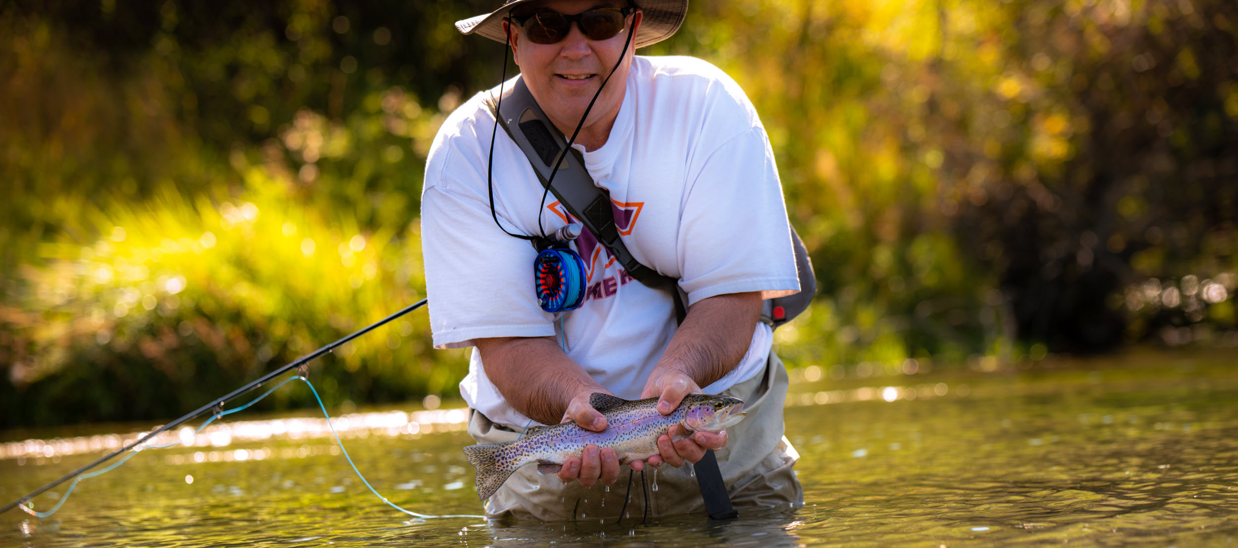 Image: Steve Tegtmeyer shows off a fish caught while fly-fishing with Project Healing Waters Fly Fishing (PHWFF). Tegtmeyer, a Naval Surface Warfare Center Dahlgren Division Dam Neck Activity employee, is a recipient of the NSWCDD Distinguished Community Service Award and volunteer with PHWFF. Image: Steve Tegtmeyer shows off a fish caught while fly-fishing with Project Healing Waters Fly Fishing (PHWFF). Tegtmeyer, a Naval Surface Warfare Center Dahlgren Division Dam Neck Activity employee, is a recipient of the NSWCDD Distinguished Community Service Award and volunteer with PHWFF.