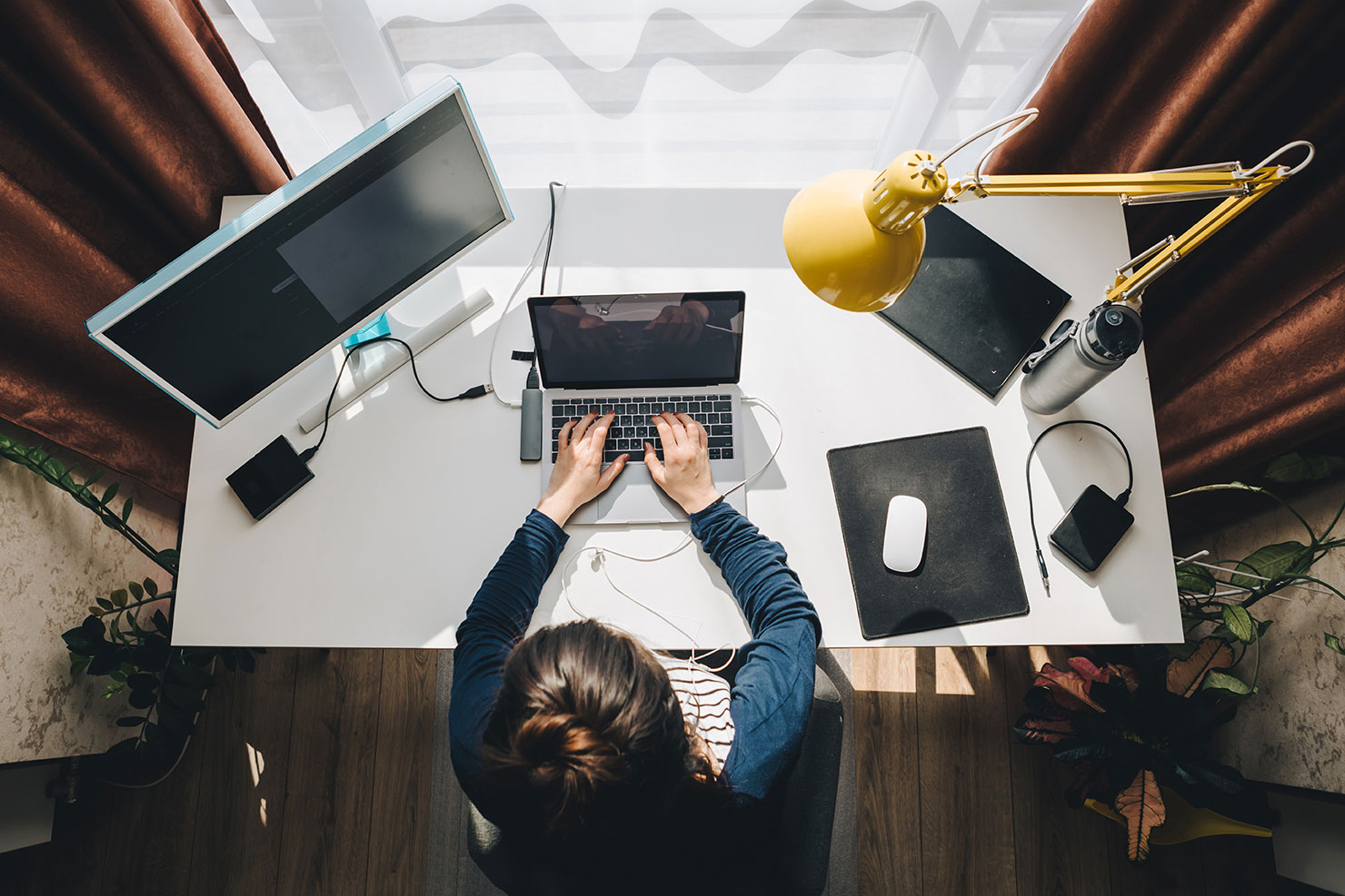 Image: Person at home working.