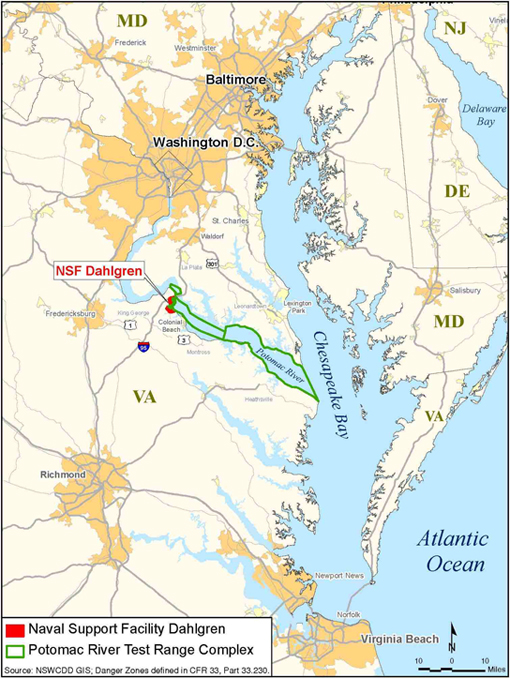Naval Sea Systems Command > Home > Warfare Centers > NSWC Dahlgren > Who We Are > NSWCDD Ranges