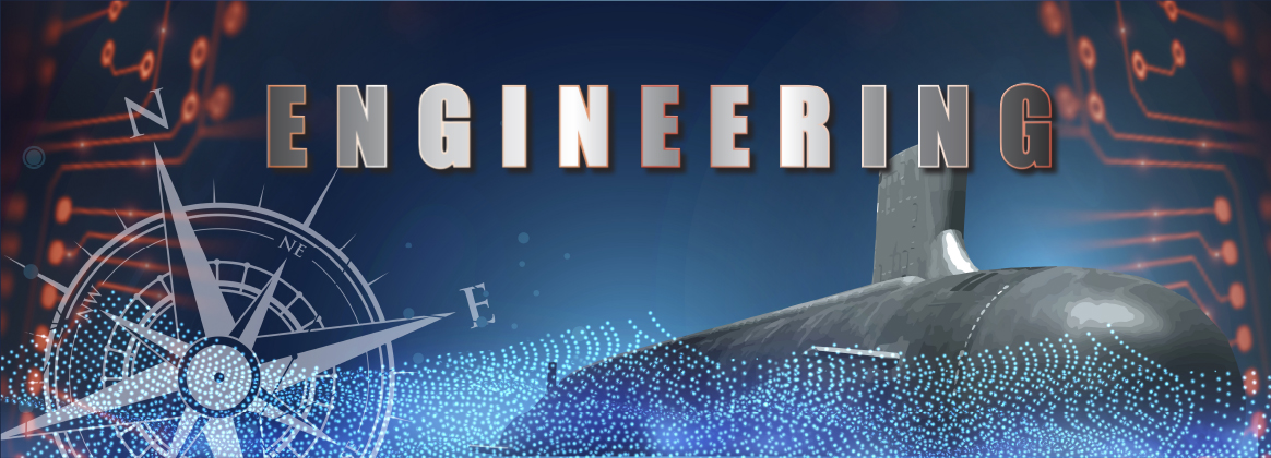 Engineering Banner with compass and submarine