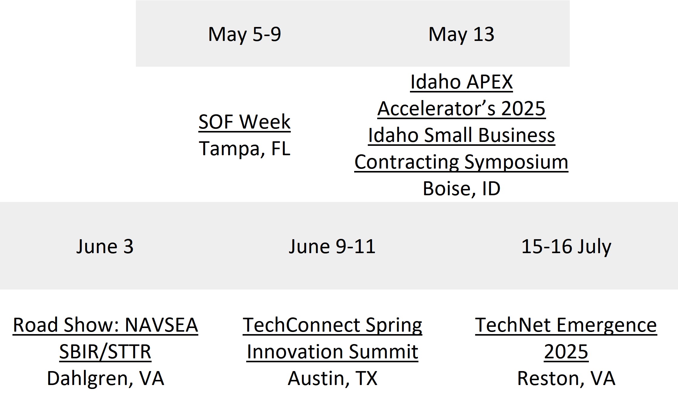 Upcoming Events