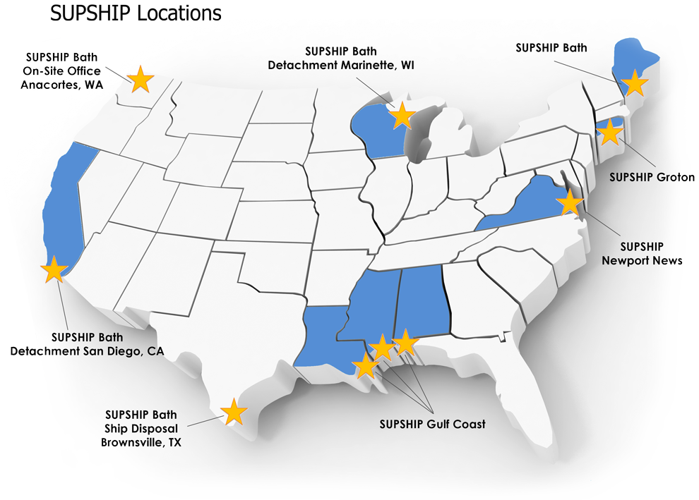 SUPSHIP Location map graphic