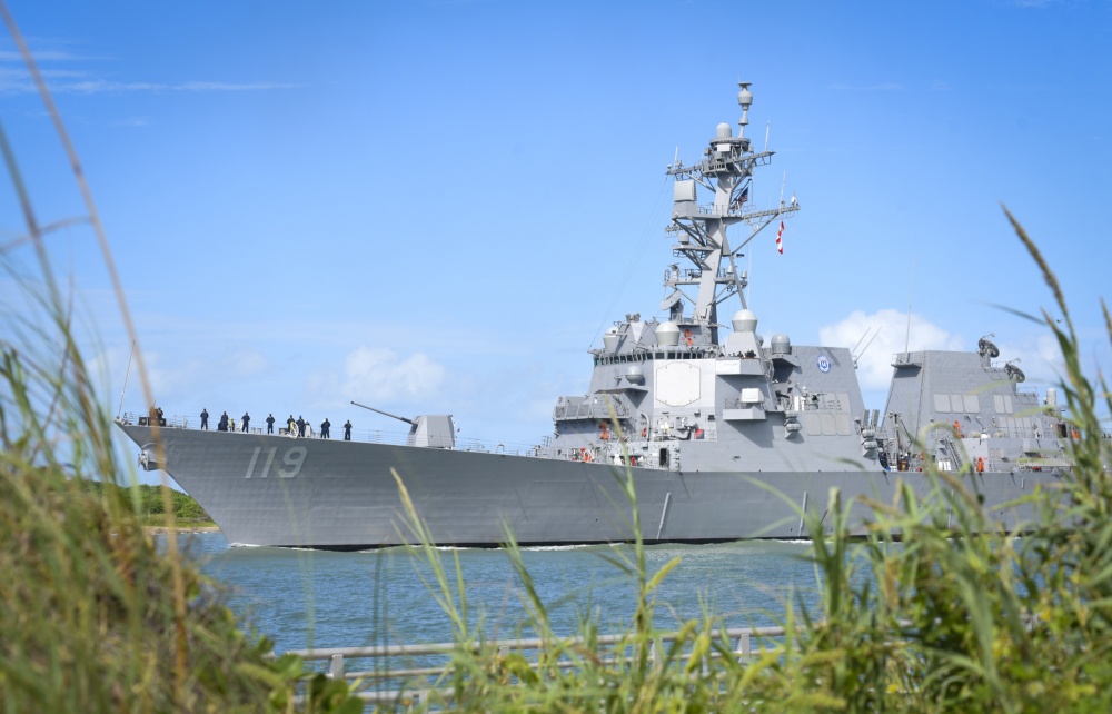 USS Delbert D. Black (DDG 119), arrives at Port Canaveral.