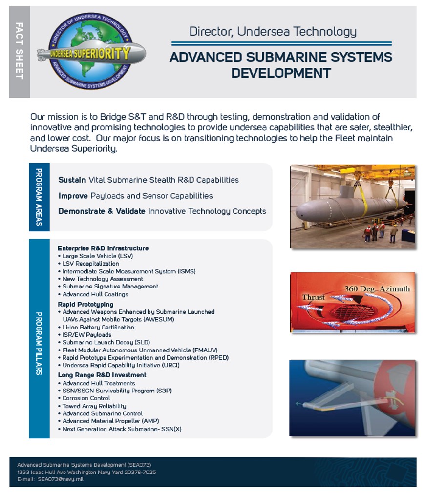 Advanced Submarine Systems Development Fact Sheet